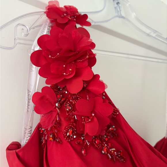 Chic Red One Shoulder Cocktail Dress - Picture 4 of 7